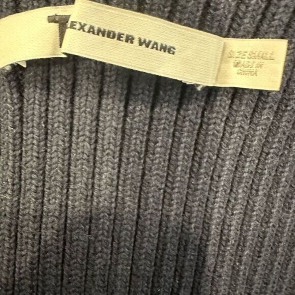 Alexander wang ribbed knit zipper midi dress navy blue - Picture 5 of 6